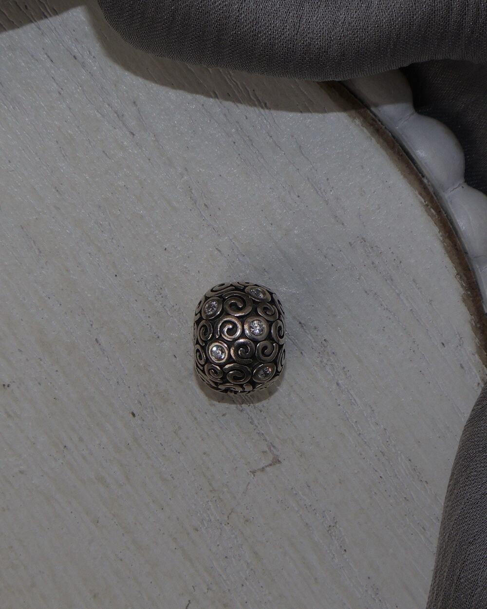 Pandora Sterling Silver Cz Wind Swirls Charm 4.5G / 0.4in